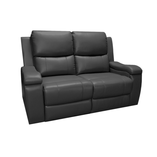 Manilla Black Leather Gel Reclining Loveseat